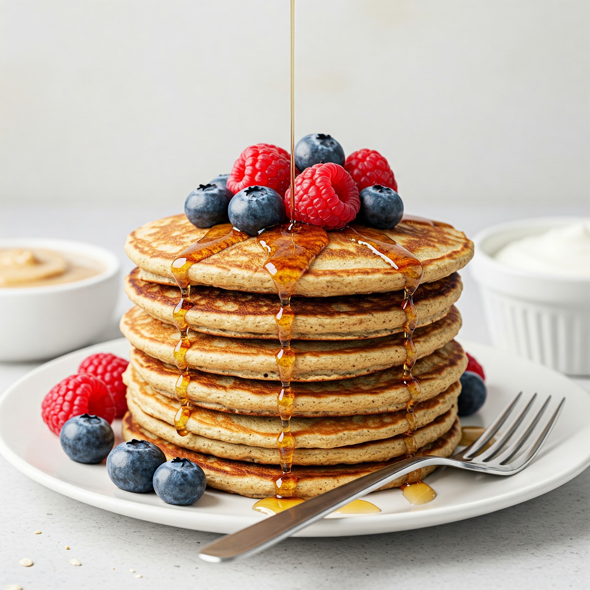 Protein Pancakes with Fresh Fruit – Healthy & Egg-Free Breakfast